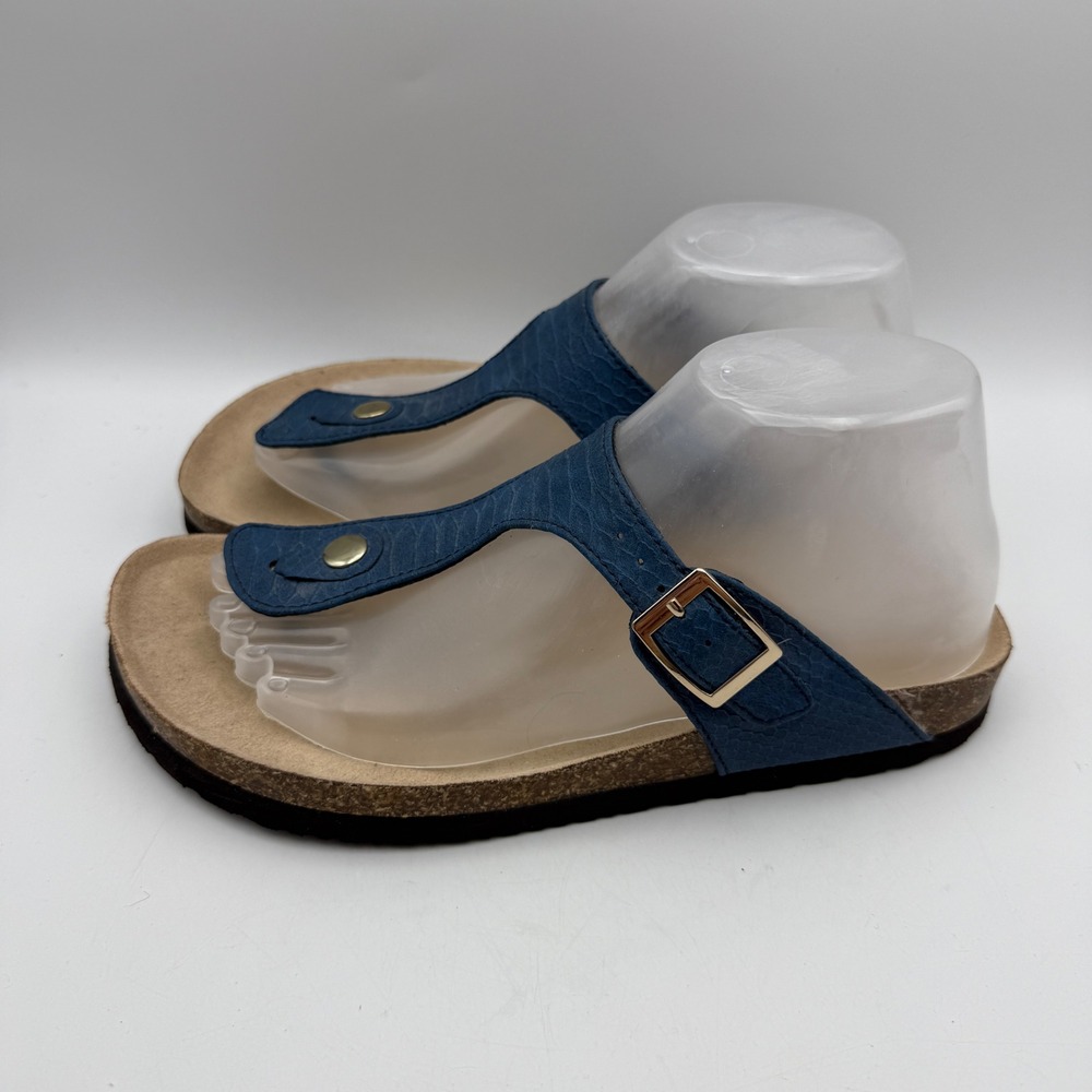 Cliffs White Mountain Birch Sandals Womens 8.5 Blue Textured Comfort Thong